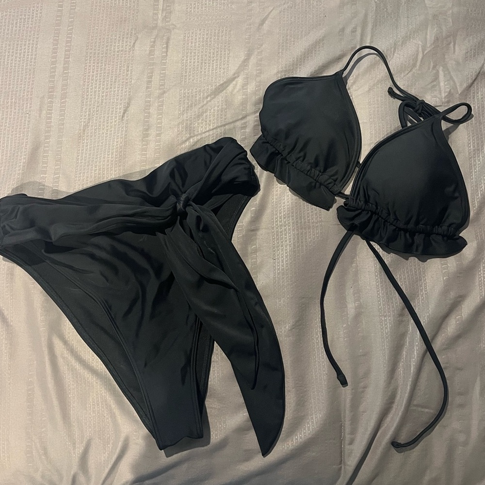 A&F Black Bikini Set with Tie Detail